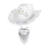 Maxbell Cowboy Hat Women Men Sunhat Casual Jazz Hat Costumes Accessories Travel white