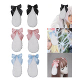 Maxbell 1 Pair Cosplay Bunny Plush Lop Ears Hair Clip Lovely for Photo Props Black