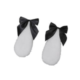 Maxbell 1 Pair Cosplay Bunny Plush Lop Ears Hair Clip Lovely for Photo Props Black