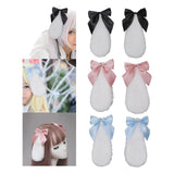 Maxbell 1 Pair Cosplay Bunny Plush Lop Ears Hair Clip Lovely for Photo Props Black