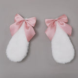 Maxbell 1 Pair Cosplay Bunny Plush Lop Ears Hair Clip Lovely for Photo Props Pink