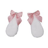 Maxbell 1 Pair Cosplay Bunny Plush Lop Ears Hair Clip Lovely for Photo Props Pink