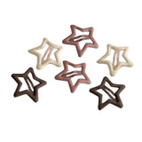Maxbell 6Pcs Elegant Snap Hair Clips Matte Gift Multicolor Fashion for Casual Party Star