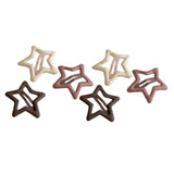 Maxbell 6Pcs Elegant Snap Hair Clips Matte Gift Multicolor Fashion for Casual Party Star