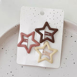 Maxbell 6Pcs Elegant Snap Hair Clips Matte Gift Multicolor Fashion for Casual Party Star
