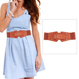 Maxbell 70cm Dress Elastic Waist Belt Stretch Cinch Belt Bridal Women Wide Waistband Borwn