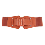 Maxbell 70cm Dress Elastic Waist Belt Stretch Cinch Belt Bridal Women Wide Waistband Borwn