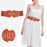 Maxbell 70cm Dress Elastic Waist Belt Stretch Cinch Belt Bridal Women Wide Waistband Borwn
