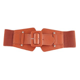 Maxbell 70cm Dress Elastic Waist Belt Stretch Cinch Belt Bridal Women Wide Waistband Borwn