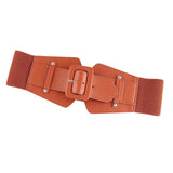 Maxbell 70cm Dress Elastic Waist Belt Stretch Cinch Belt Bridal Women Wide Waistband Borwn