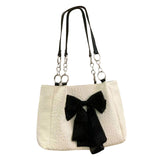 Maxbell Women Shoulder Bag Totes Satchel Casual Bow Tie Holiday Canvas Bag Hobo