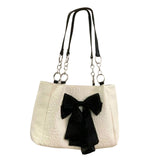 Maxbell Women Shoulder Bag Totes Satchel Casual Bow Tie Holiday Canvas Bag Hobo