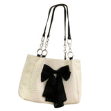 Maxbell Women Shoulder Bag Totes Satchel Casual Bow Tie Holiday Canvas Bag Hobo