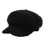 Maxbell Women Ladies Wool Cabbie Hat Painter Cap Autumn Winter All Match Fashion Black