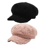 Maxbell Women Ladies Wool Cabbie Hat Painter Cap Autumn Winter All Match Fashion Black