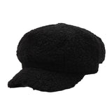 Maxbell Women Ladies Wool Cabbie Hat Painter Cap Autumn Winter All Match Fashion Black