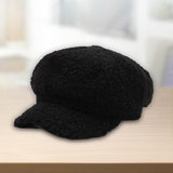 Maxbell Women Ladies Wool Cabbie Hat Painter Cap Autumn Winter All Match Fashion Black