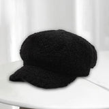 Maxbell Women Ladies Wool Cabbie Hat Painter Cap Autumn Winter All Match Fashion Black