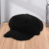 Maxbell Women Ladies Wool Cabbie Hat Painter Cap Autumn Winter All Match Fashion Black