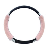 Maxbell Car Steering Wheel Cover Protector Winter Warm Odorless Anti Slip Auto Pink