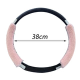 Maxbell Car Steering Wheel Cover Protector Winter Warm Odorless Anti Slip Auto Pink