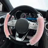 Maxbell Car Steering Wheel Cover Protector Winter Warm Odorless Anti Slip Auto Pink