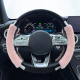 Maxbell Car Steering Wheel Cover Protector Winter Warm Odorless Anti Slip Auto Pink