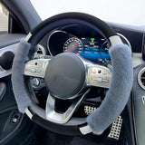 Maxbell Car Steering Wheel Cover Protector Winter Warm Odorless Anti Slip Auto Gray