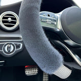 Maxbell Car Steering Wheel Cover Protector Winter Warm Odorless Anti Slip Auto Gray