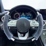 Maxbell Car Steering Wheel Cover Protector Winter Warm Odorless Anti Slip Auto Gray