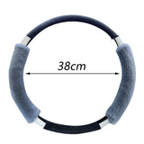 Maxbell Car Steering Wheel Cover Protector Winter Warm Odorless Anti Slip Auto Gray