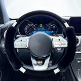 Maxbell Car Steering Wheel Cover Protector Winter Warm Odorless Anti Slip Auto Black