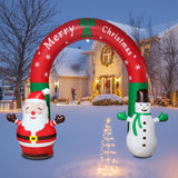 Maxbell 8ft Inflatable Christmas Arch Flashing Light for Xmas Garden Layout Props