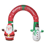 Maxbell 8ft Inflatable Christmas Arch Flashing Light for Xmas Garden Layout Props