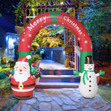 Maxbell 8ft Inflatable Christmas Arch Flashing Light for Xmas Garden Layout Props