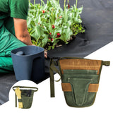 Maxbell Garden Tool Belt Tool Waist Pouch with Multiple Pocket for Women & Men green and brown