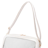 Maxbell PU Shoulder Bag Transparent Handbags Pocket Portable Small Pouch Tote Bag white