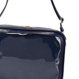 Maxbell PU Shoulder Bag Transparent Handbags Pocket Portable Small Pouch Tote Bag blue