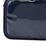 Maxbell PU Shoulder Bag Transparent Handbags Pocket Portable Small Pouch Tote Bag blue