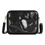 Maxbell PU Shoulder Bag Transparent Handbags Pocket Portable Small Pouch Tote Bag black