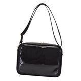 Maxbell PU Shoulder Bag Transparent Handbags Pocket Portable Small Pouch Tote Bag black