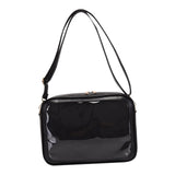 Maxbell PU Shoulder Bag Transparent Handbags Pocket Portable Small Pouch Tote Bag black