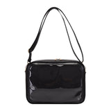 Maxbell PU Shoulder Bag Transparent Handbags Pocket Portable Small Pouch Tote Bag black