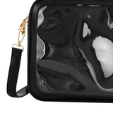 Maxbell PU Shoulder Bag Transparent Handbags Pocket Portable Small Pouch Tote Bag black