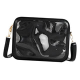 Maxbell PU Shoulder Bag Transparent Handbags Pocket Portable Small Pouch Tote Bag black