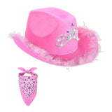 Maxbell Western Cowboy Cowgirl Hat Sequin Props Party Favors Holiday Fancy Dress pink