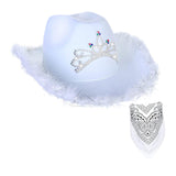 Maxbell Western Cowboy Cowgirl Hat Sequin Props Party Favors Holiday Fancy Dress White