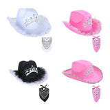 Maxbell Western Cowboy Cowgirl Hat Sequin Props Party Favors Holiday Fancy Dress White