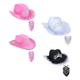 Maxbell Western Cowboy Cowgirl Hat Sequin Props Party Favors Holiday Fancy Dress White