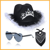 Maxbell Western Cowboy Cowgirl Hat Sequin Props Party Favors Holiday Fancy Dress Black